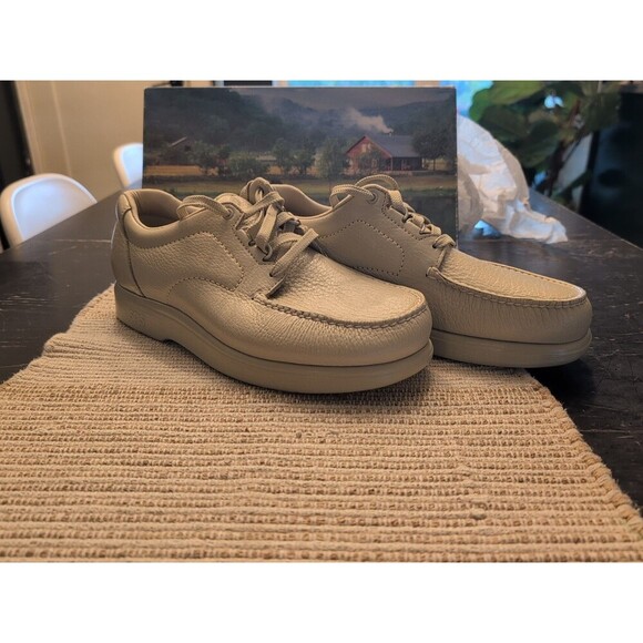 SAS 'Bout Time Leather Walking Shoes Moc Toe Bone 1520-002 USA Mens Sz 11M NWB - Picture 11 of 15